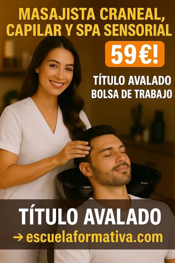 MASAJISTA CRANEAL, CAPILAR Y SPA SENSORIAL