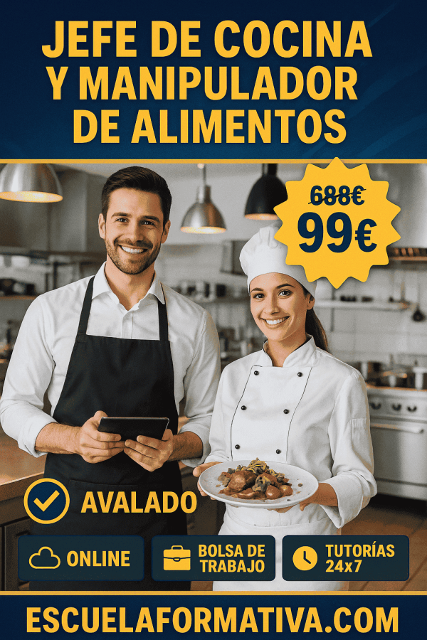 JEFE DE COCINA Y MANIPULADOR DE ALIMENTOS