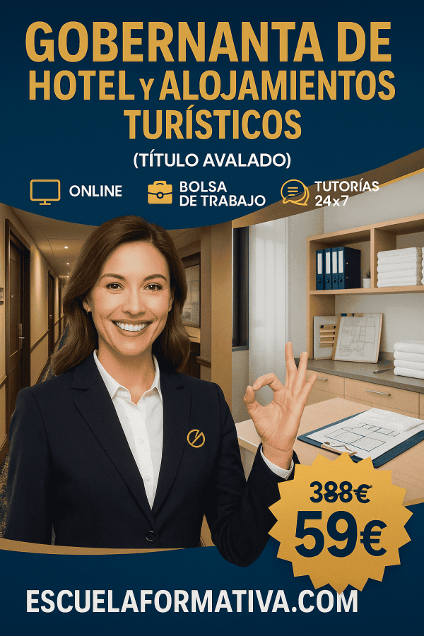 GOBERNANTA DE HOTEL Y ALOJAMIENTOS TURÍSTICOS