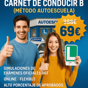 CURSO INTENSIVO CARNET DE CONDUCIR B (MÉTODO AUTOESCUELA)