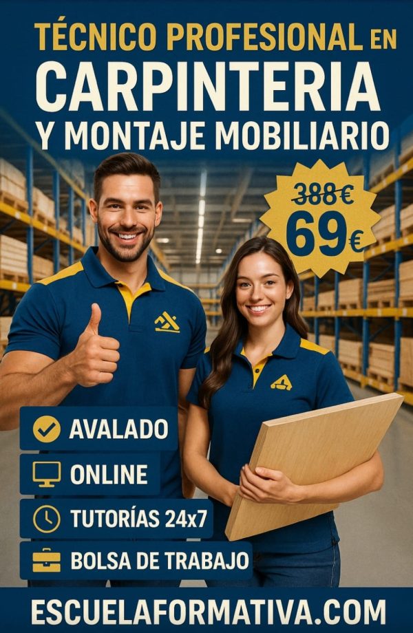 TÉCNICO PROFESIONAL EN CARPINTERÍA Y MONTAJE MOBILIARIO