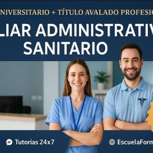 DOBLE TITULACIÓN ~ UNIVERSITARIA + PROFESIONAL: AUXILIAR ADMINISTRATIVO SANITARIO (5 ECTS) + AUXILIAR ADMINISTRATIVO SANITARIO