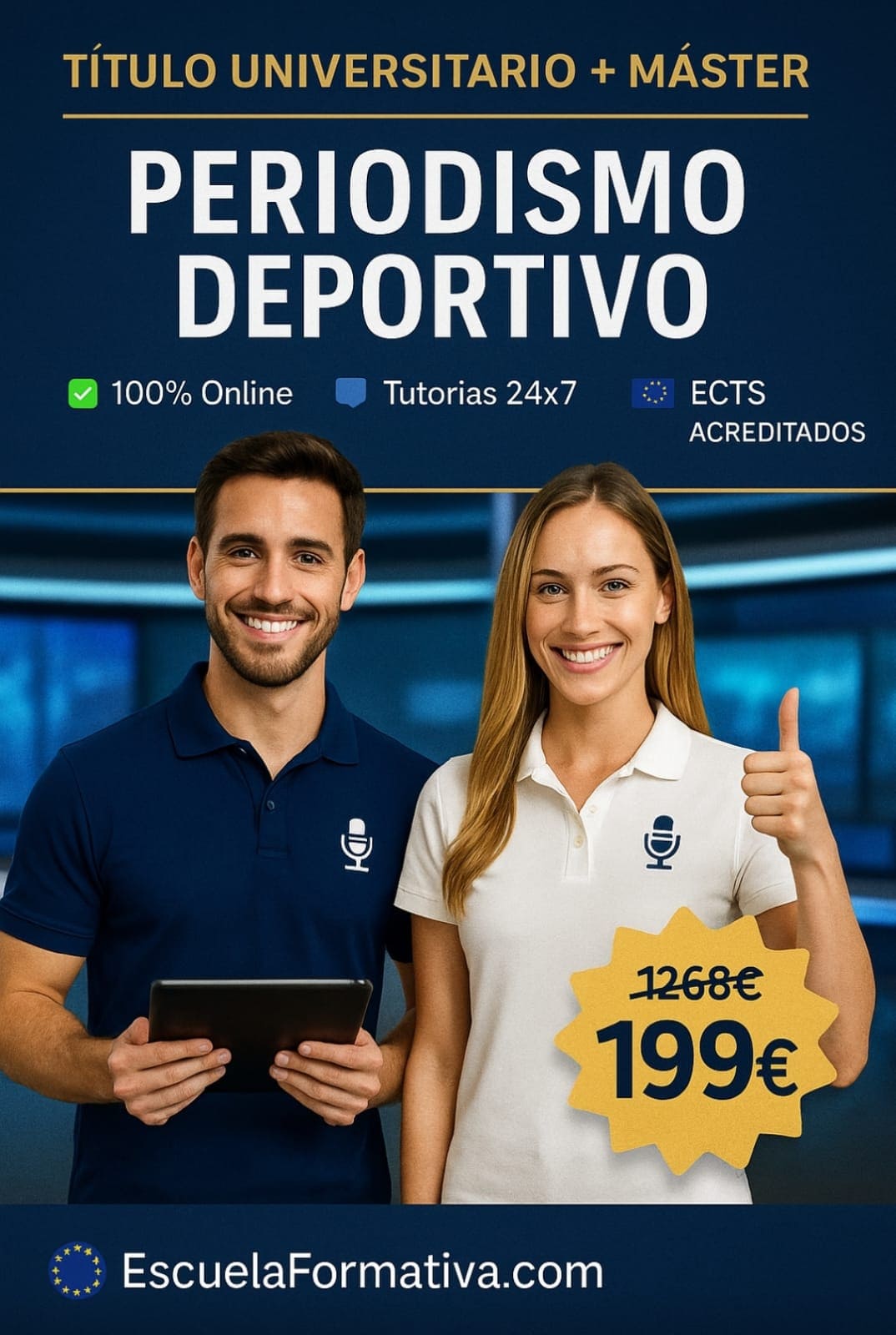CURSO UNIVERSITARIO DE ESPECIALIZACIÓN EN PERIODISMO DEPORTIVO AVANZADO (15 ECTS) + MÁSTER EN PERIODISMO DEPORTIVO (DOBLE TITULACIÓN)