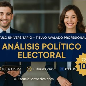 DOBLE TITULACIÓN ~ UNIVERSITARIA + PROFESIONAL: ANÁLISIS POLÍTICO Y ELECTORAL (8 ECTS) + TÉCNICO SUPERIOR PROFESIONAL EN ANÁLISIS POLÍTICO Y ELECTORAL