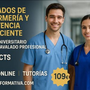 DOBLE TITULACIÓN ~ UNIVERSITARIA + PROFESIONAL: CUIDADOS DE ENFERMERÍA Y ASISTENCIA AL PACIENTE (8 ECTS) + TÉCNICO SUPERIOR PROFESIONAL EN CUIDADOS DE ENFERMERÍA Y ASISTENCIA AL PACIENTE