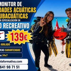 MONITOR DE ACTIVIDADES ACUATICAS y SUBACUATICAS CON ESPECIALIZACION EN BUCEO RECREATIVO