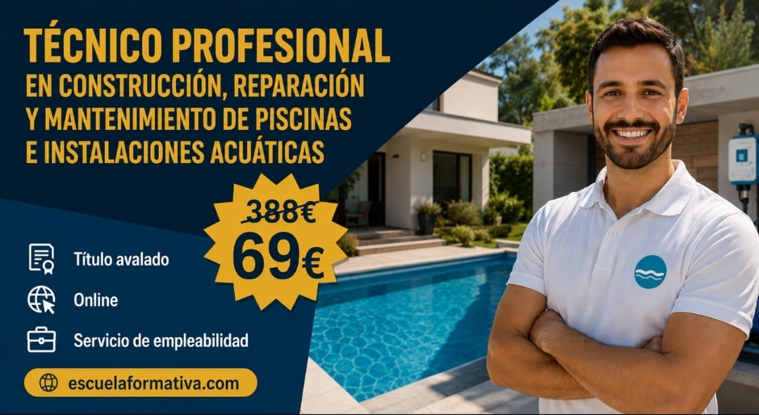 TÉCNICO PROFESIONAL EN CONSTRUCCIÓN, REPARACIÓN y MANTENIMIENTO DE PISCINAS E INSTALACIONES ACUÁTICAS