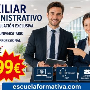 DOBLE TITULACIÓN ~ UNIVERSITARIA + PROFESIONAL: GESTIÓN ADMINISTRATIVA (5 ECTS) + TÉCNICO AUXILIAR ADMINISTRATIVO