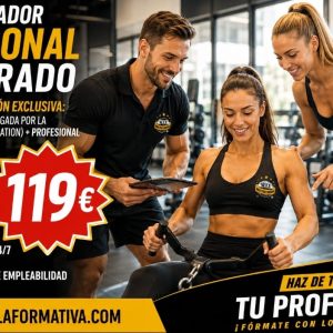 ENTRENADOR PERSONAL FEDERADO ~ DOBLE TITULACIÓN EXCLUSIVA: FEDERATIVA (HOMOLOGADA WFF) + PROFESIONAL