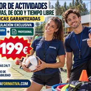 PRÁCTICAS GARANTIZADAS Y DOBLE TITULACIÓN ~ UNIVERSITARIA + PROFESIONAL: ACTIVIDADES DEPORTIVAS, DE OCIO Y TIEMPO LIBRE (8 ECTS) + MONITOR DEPORTIVO, DE OCIO Y TIEMPO LIBRE