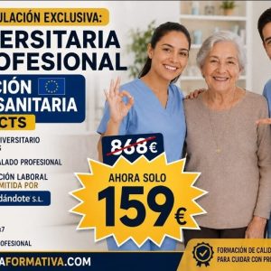 DOBLE TITULACIÓN ~ UNIVERSITARIA + PROFESIONAL: ATENCIÓN SOCIOSANITARIA (10 ECTS) + TÉCNICO SUPERIOR PROFESIONAL EN ATENCIÓN SOCIOSANITARIA A DOMICILIO E INSTITUCIONES SOCIALES